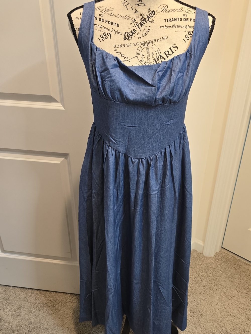 Signature8 Blue Sleeveless Maxi Dress with Fitted Bodice